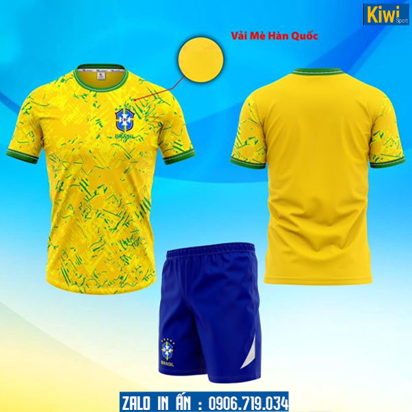 Áo Bóng Đá Tuyển Brazil 2024 Màu Vàng Bản Fan Made