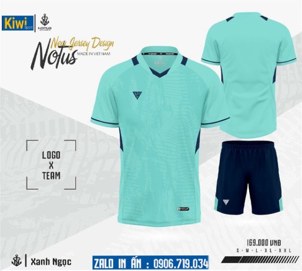 Áo bóng đá không logo Notus màu xanh ngọc