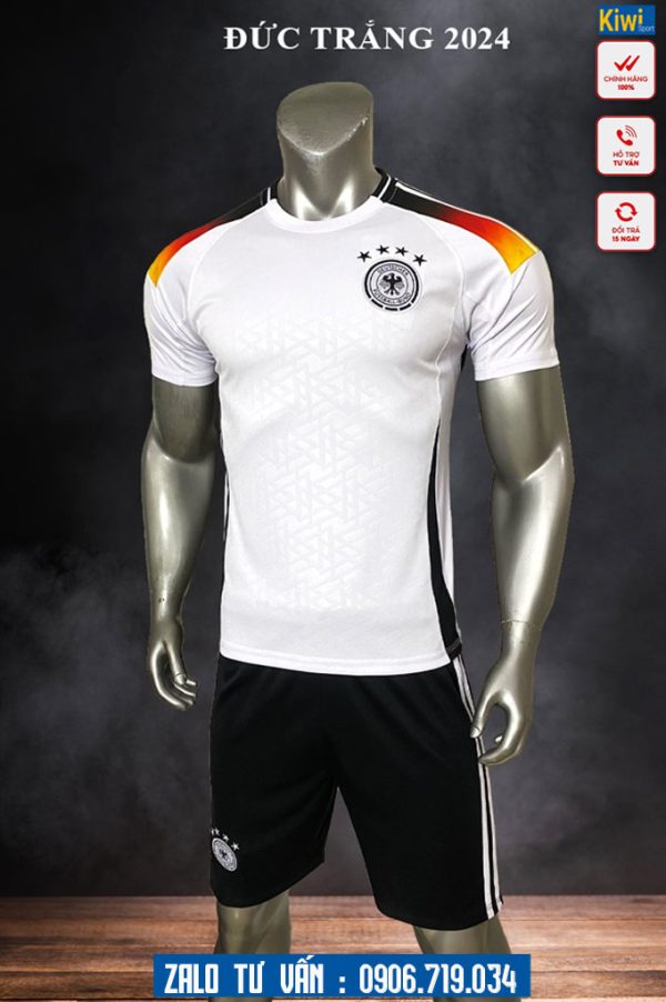 Áo đá bóng tuyển Đức màu trắng mùa 2024 siêu đẹp