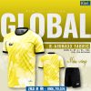 Áo bóng đá không logo Global màu vàng trẻ trung