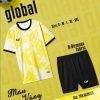 Áo đá bóng không logo Global màu vàng trẻ trung