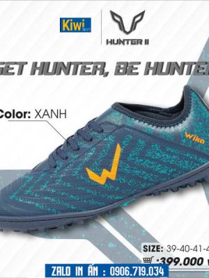 Giày đá banh Wika Hunter II màu xanh đen đế tf rất đẹp