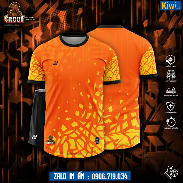 Bộ áo bóng đá Groot màu cam 2024 nổi bật