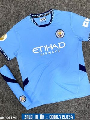 Áo Bóng Đá CLB Manchester City 2024 - 2025 Màu Xanh Biển