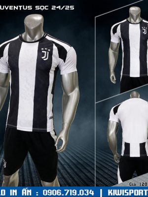 Áo Bóng Đá CLB Juventus 2024 - 2025 Sọc Trắng Đen Sân Nhà