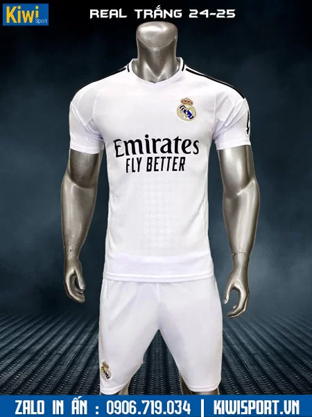 Áo đá banh Real Madrid 2024 - 2025 màu trắng