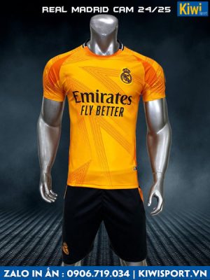 Áo đá bóng clb Real Madrid 2024 - 2025 màu cam