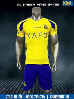 Bộ áo bóng đá CLB Al Nassr CR7 màu vàng 2024 - 2025