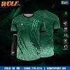 Đồ đá banh không logo Wolf màu xanh ngọc độc đáo