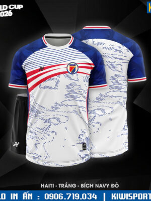 Áo bóng đá tuyển Haiti màu trắng fan thiết kế cho World Cup 2026