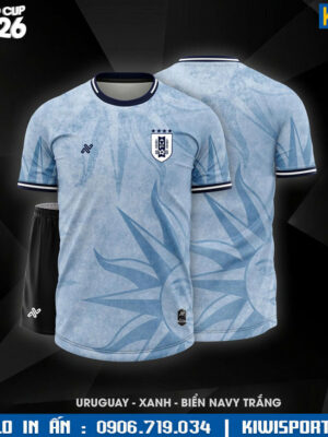 Áo bóng đá tuyển Uruguay World Cup 2026 màu xanh lam